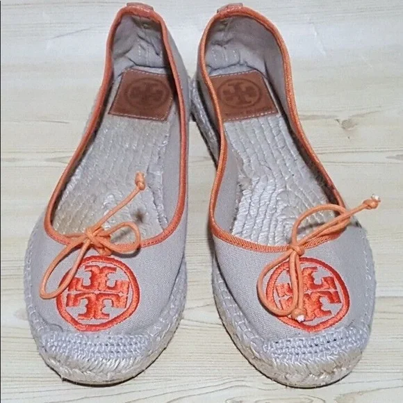 Tory Burch Espadrilles Alpargata Logo Flat Shoes Size 9 - Picture 10 of 11